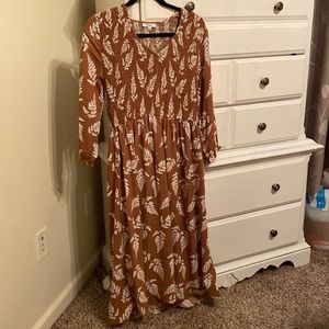 Smocked chest Midi dress